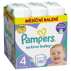 PAMPERS Active Baby 4 (9-14 kg) 180 ks Maxi měsíční balení - jednorázové pleny