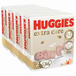 4x HUGGIES® Pleny jednorázové Extra Care 2 (3-6 kg) 24 ks