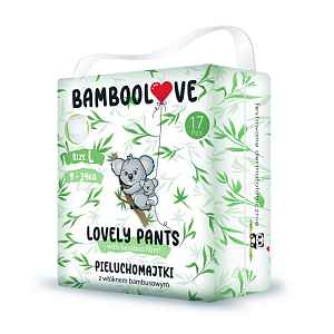 Bamboolove Plenkové kalhotky jednorázové Bambus vel. L 9-14 kg 17 ks