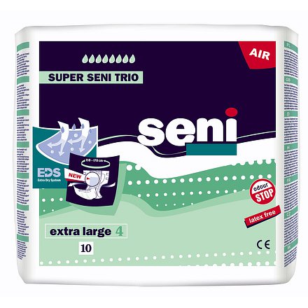 Seni Super Trio Extra L 10 ks ink. plen. kalh.