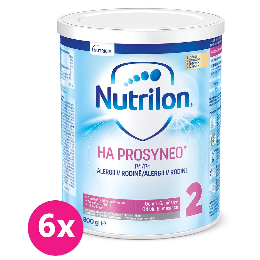 6x NUTRILON 2 HA Prosyneo (800 g) 6+ - speciální pokračovací kojenecké mléko