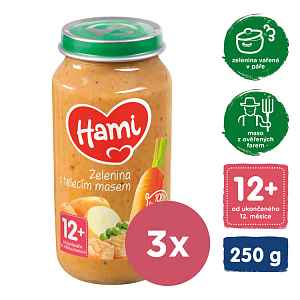 3x HAMI Roláda - zelenina a telecí maso (250 g) - maso-zeleninový příkrm