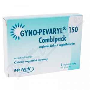 GYNO-PEVARYL 150 Combipack čípky 3 kusy + krém 15 g