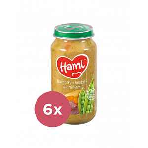 6x HAMI Brambory s hovězím a hráškem (250 g) - maso-zeleninový příkrm