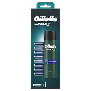 Gillette Mach3 Náhradní hlavice 8 ks + Comfort gel 200 ml