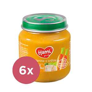 6x HAMI Zelenina s krůtím masem 125 g - maso-zeleninový příkrm