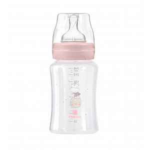 KikkaBoo Kojenecká láhev 3m+ Hippo Pink 240 ml