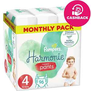 PAMPERS Harmonie Pants Kalhotky plenkové jednorázové 4 (9-15 kg) 96 ks