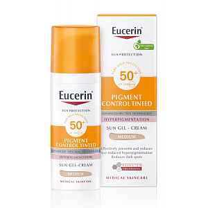 Eucerin Pigment Control Emulze na opalování na obličej s depigmentačním účinkem SPF 50+ středně tmavá 50 ml