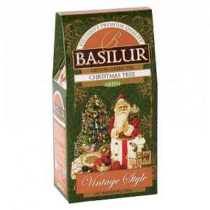 BASILUR Vintage Style Christmas Tree zelený čaj 85 g