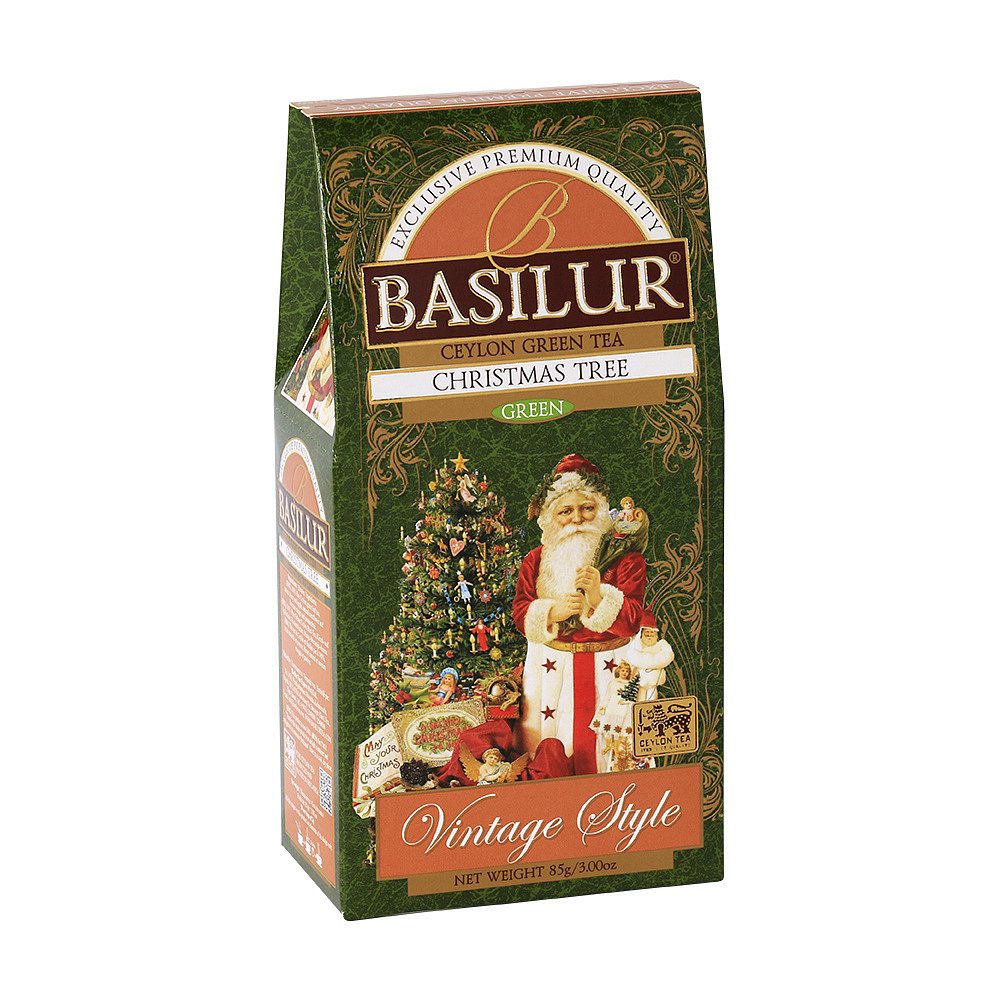 BASILUR Vintage Style Christmas Tree zelený čaj 85 g