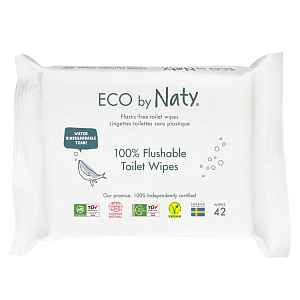 ECO by Naty Vlhčené splachovatelné ubrousky bez vůně 42 ks