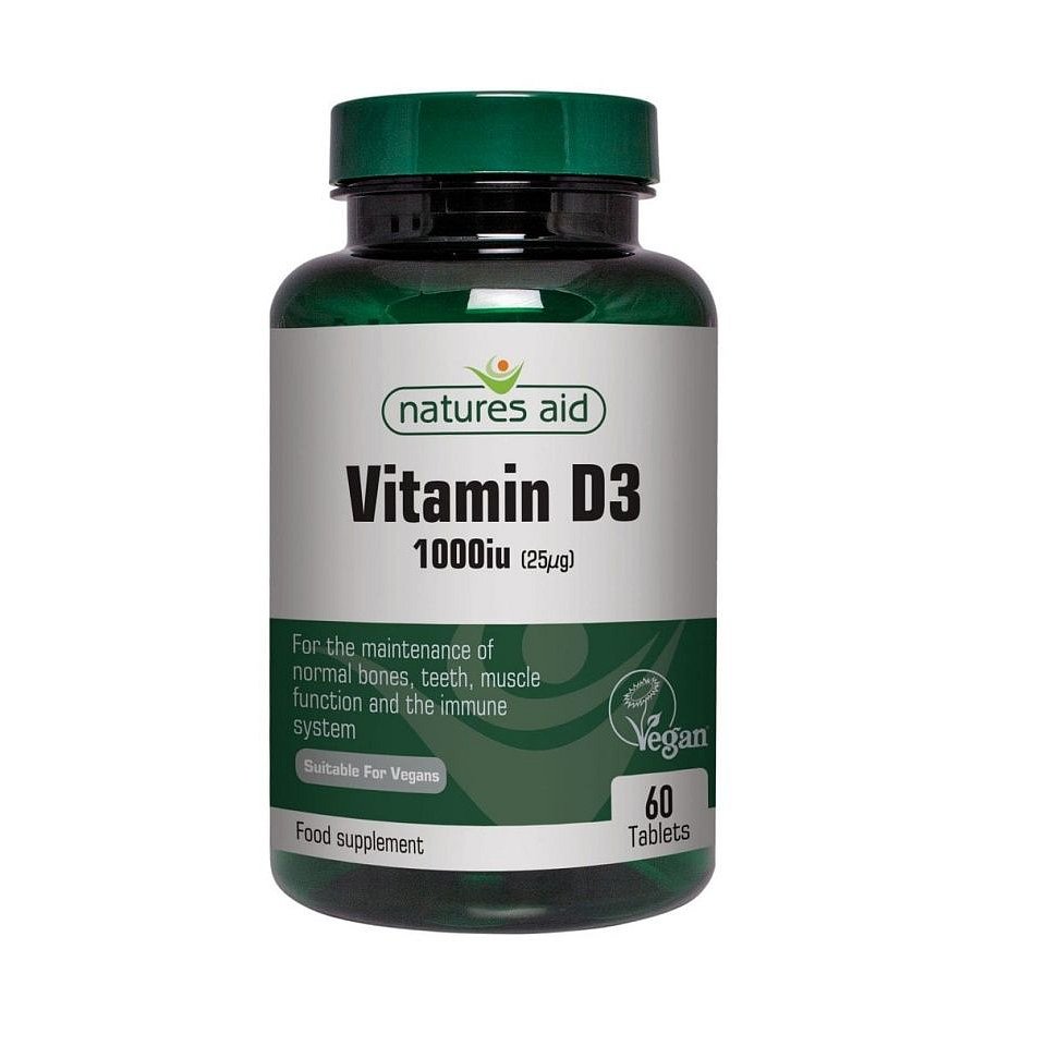 Natures Aid Vitamín D3 Vegan 1000 IU 60 tablet