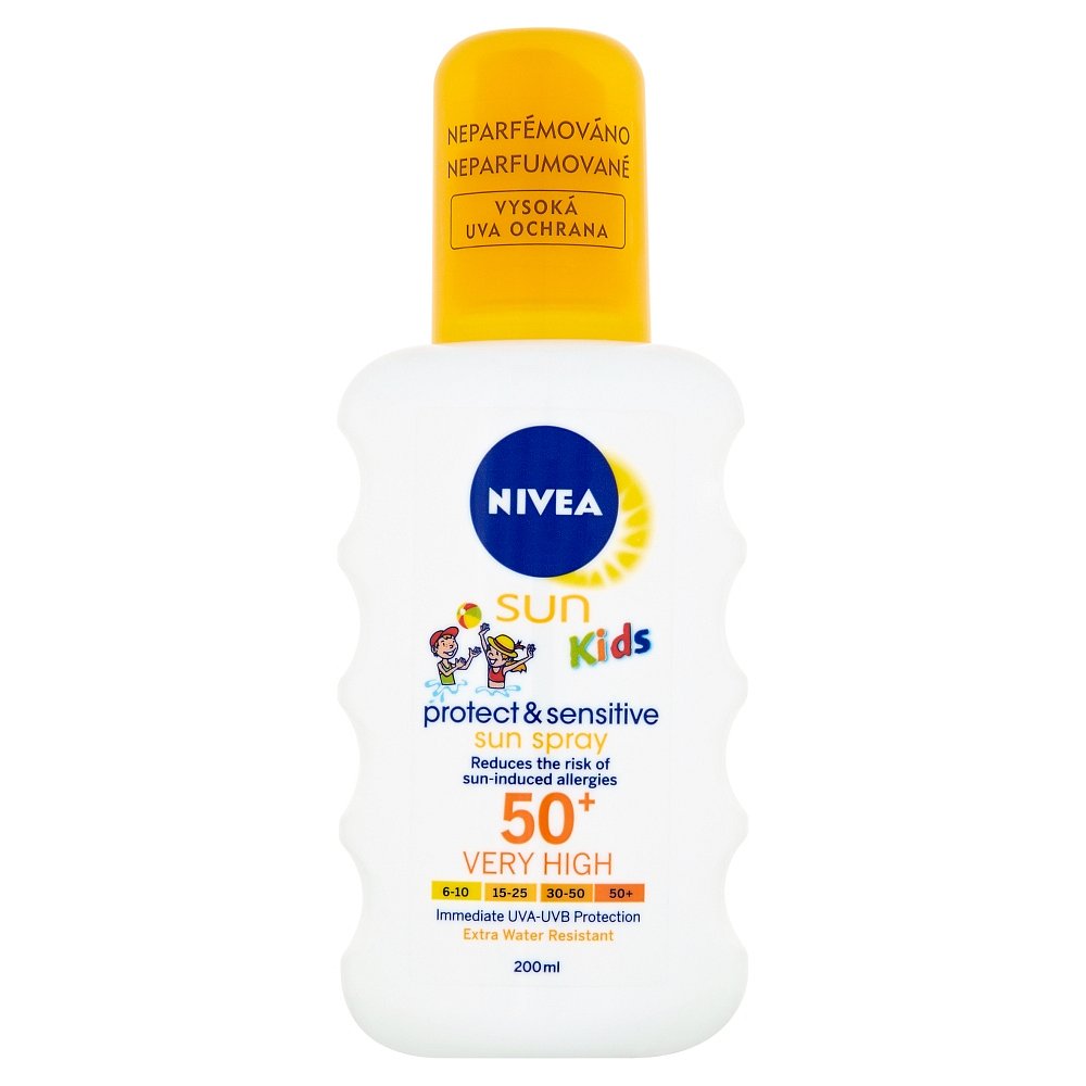 NIVEA Sun dětský sprej na opalování Sensitive OF50+ 200ml