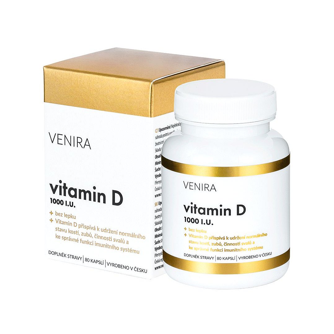 Venira Vitamin D 1000 I.U. 80 kapslí