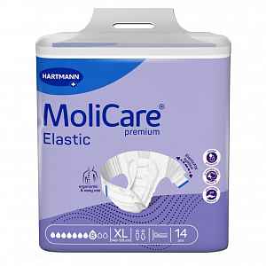 KALHOTKY ABSORPČNÍ MOLICARE PREMIUM ELASTIC EXTRA-LARGE BOKY 140-175CM,3591ML,14KS