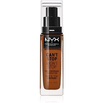 NYX Professional Makeup Can't Stop Won't Stop vysoce krycí make-up odstín 22.7 Deep Walnut 30 ml