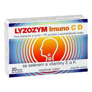 LYZOZYM Imuno C D se selénem a vitamíny E a K 20 žvýkacích tablet