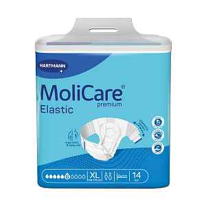 KALHOTKY ABSORPČNÍ MOLICARE PREMIUM ELASTIC EXTRA-LARGE BOKY 140-175CM,2762ML,14KS