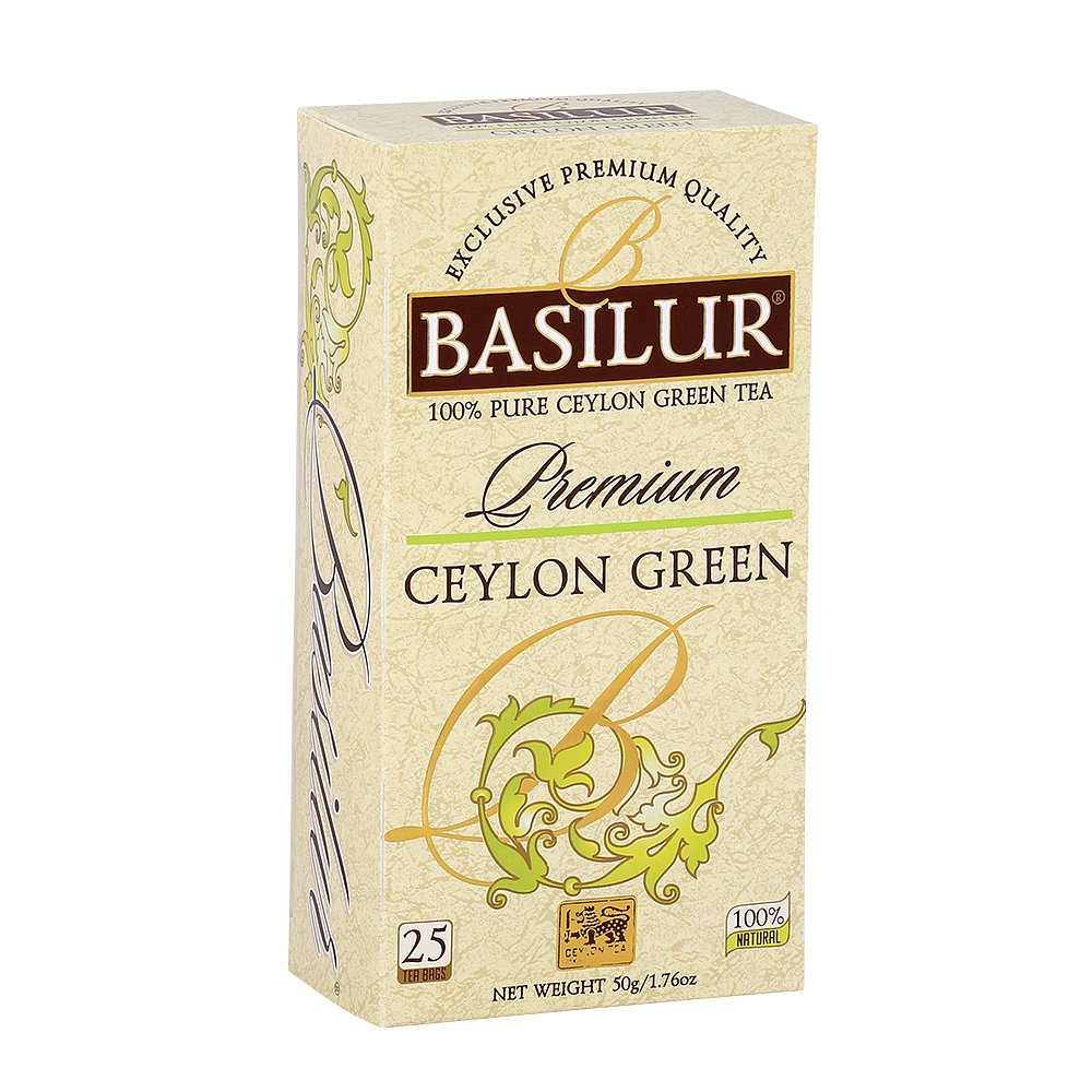 BASILUR Premium Ceylon Green zelený čaj 25 sáčků