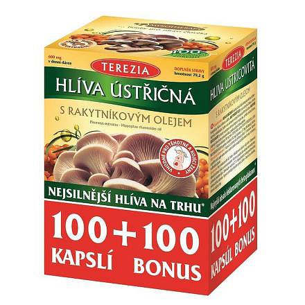 TEREZIA Hlíva ústřičná s rakytníkovým olejem cps.100+100