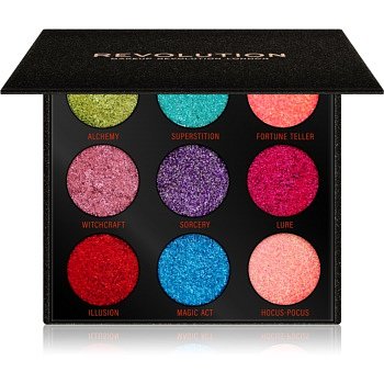 Makeup Revolution Pressed Glitter Palette paletka lisovaných třpytek odstín Abracadabra 10,8 g