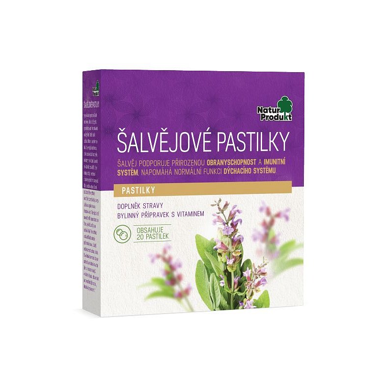 Naturprodukt Šalvejové pastilky 20ks