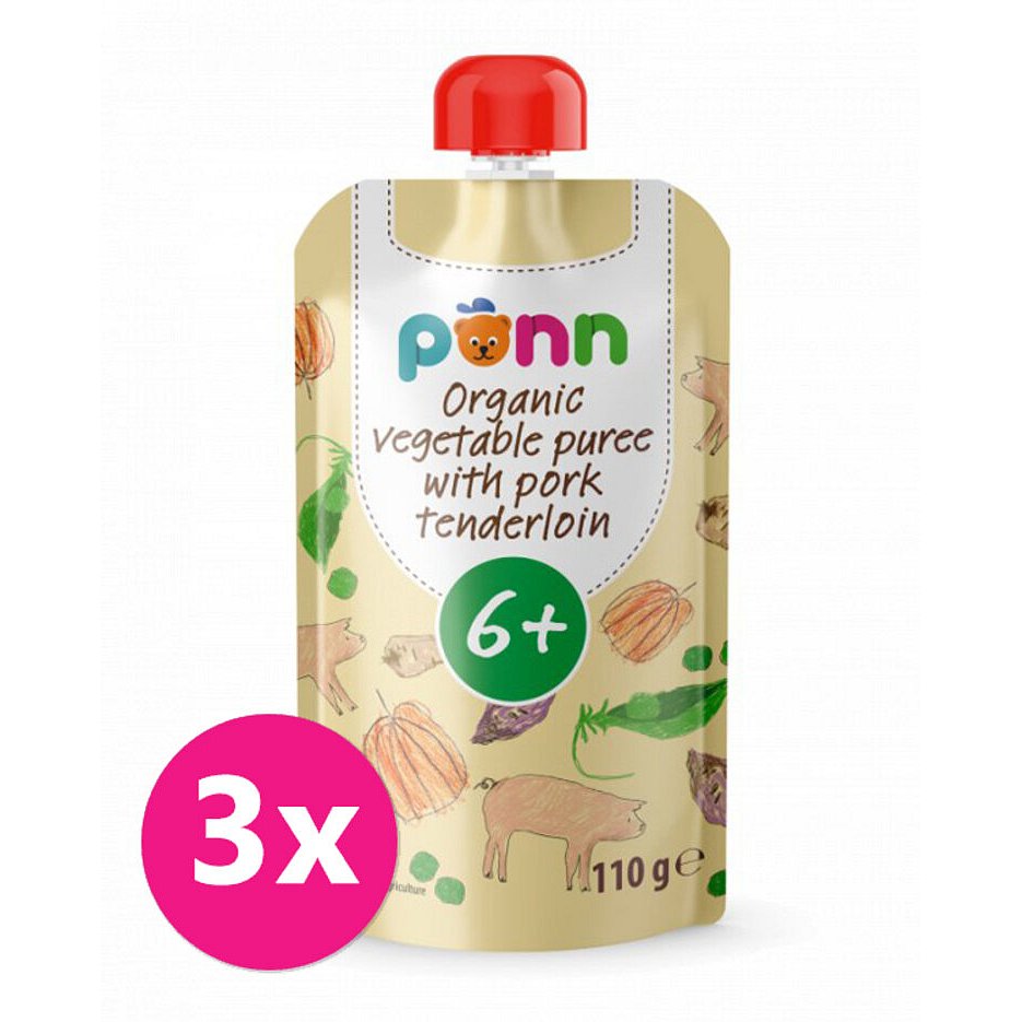 3x SALVEST Põnn BIO Vepřová panenka se zeleninovým pyré (110 g)