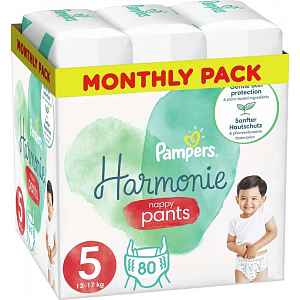 PAMPERS Harmonie Pants Kalhotky plenkové jednorázové 5 (12-17 kg) 80 ks