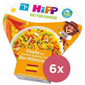 6x HiPP BIO Paella se zeleninou a kuřecím masem od ukončeného 1. roku, 250 g