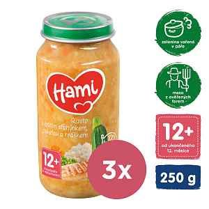 3 x HAMI Rizoto s krůtím stehýnkem, cuketou a hráškem (250 g) - maso-zeleninový příkrm