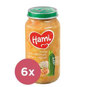 6 x HAMI Rizoto s krůtím stehýnkem, cuketou a hráškem (250 g) - maso-zeleninový příkrm