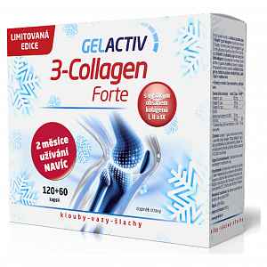 GELACTIV 3-Collagen Forte 120+60 kapslí DÁRKOVÉ balení 2020