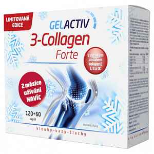 GELACTIV 3-Collagen Forte 120+60 kapslí DÁRKOVÉ balení 2020