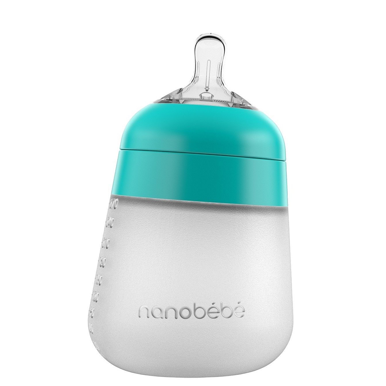 Nanobébé silikonová dětská Flexy - tyrkysová 270ml