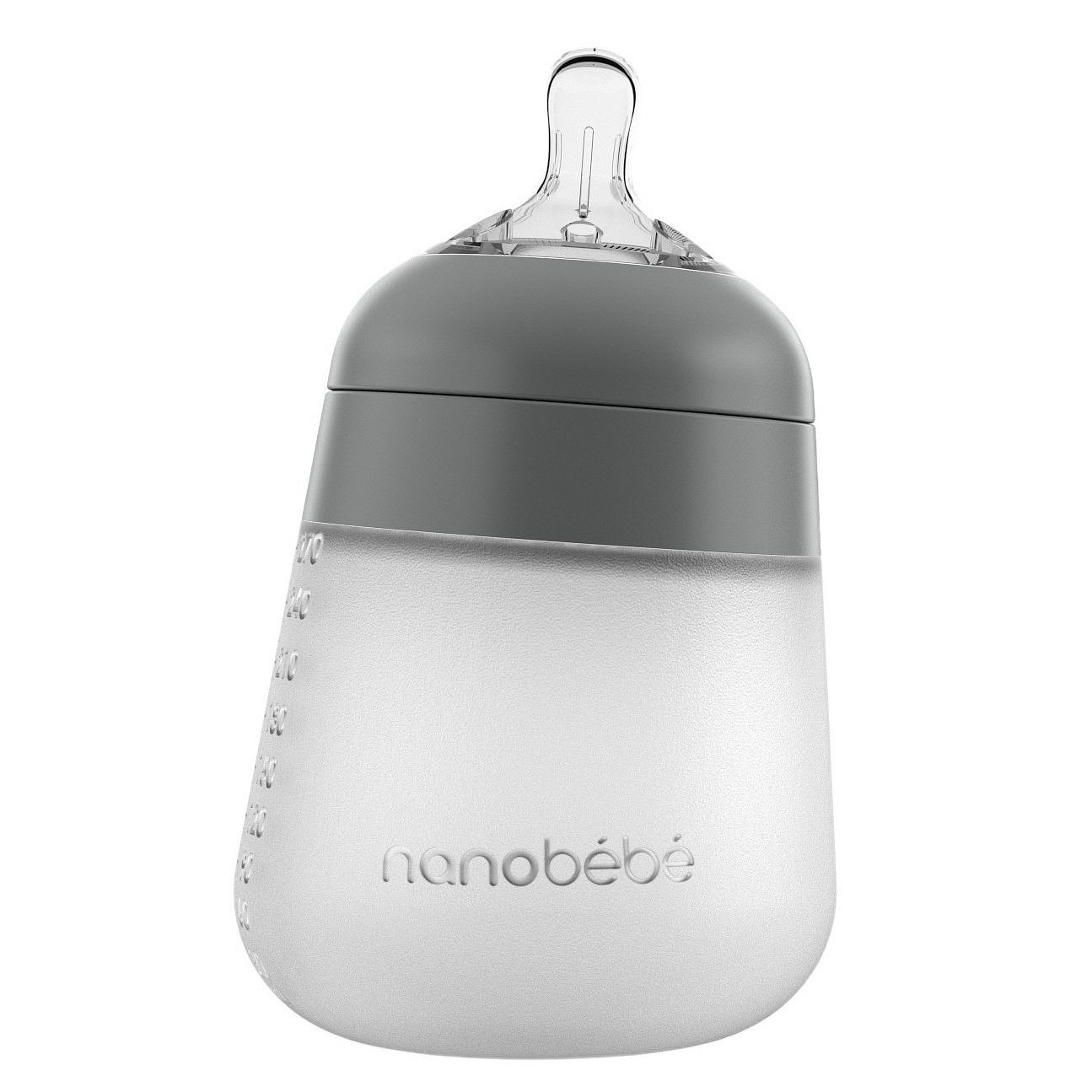 Nanobébé silikonová dětská Flexy - šedá 270ml