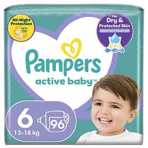 PAMPERS Active Baby 6 (13-18kg) 96ks MEGA PACK – jednorázové pleny