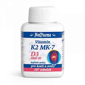 MEDPHARMA Vitamin K2 MK7 + D3 1000 IU 107 kapslí