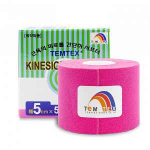 Tejp. TEMTEX kinesio tape 5 cm x 5 m Růžová