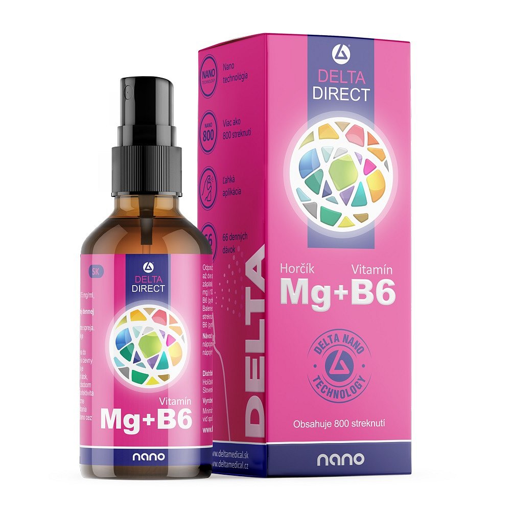 DELTA DIRECT Mg + B6 sprej na pokožku 100 ml