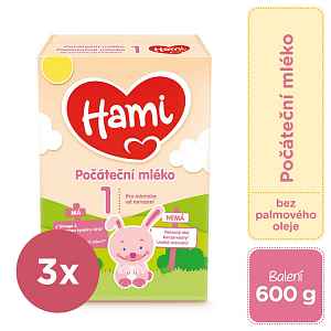 HAMI 3 x Počáteční kojenecké mléko 600 g 0+