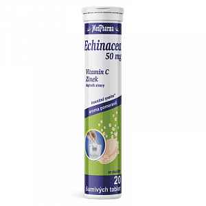 MedPharma Echinacea 50 mg+vitamín C+Zn tablety šumivé 20