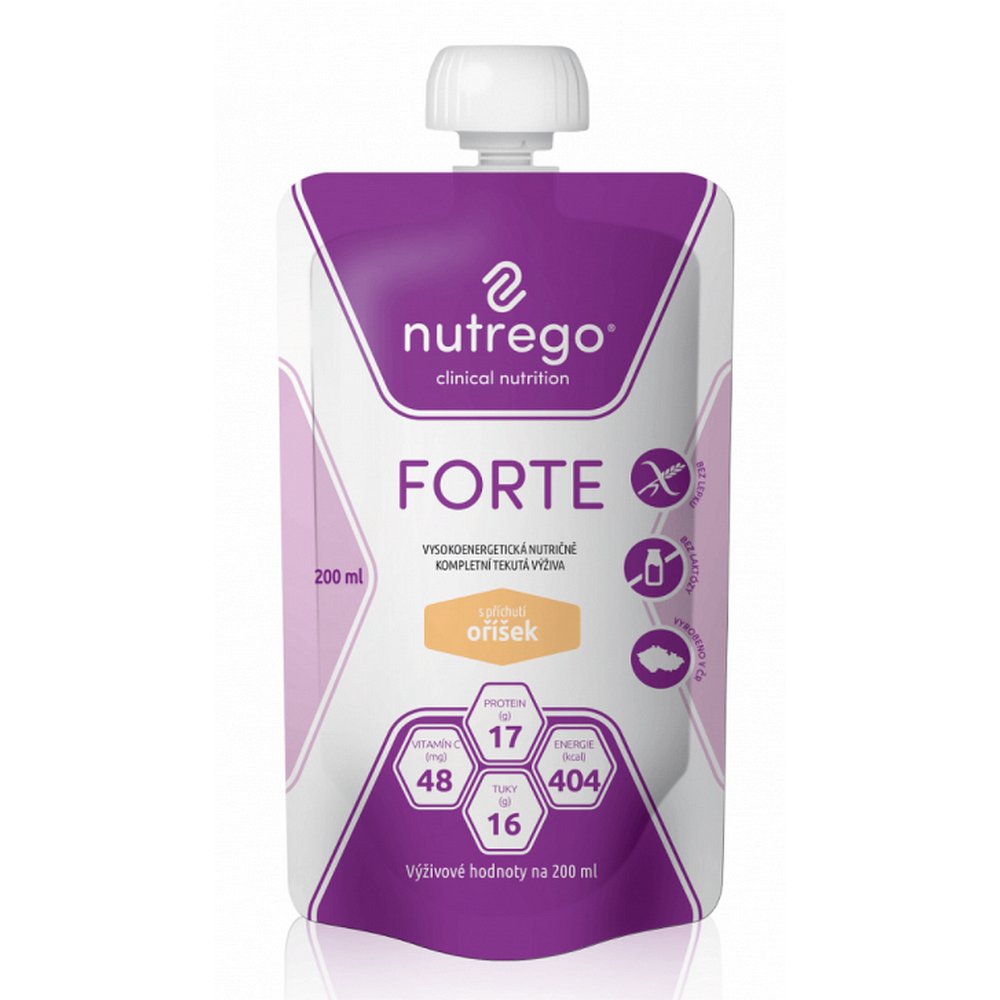 Nutrego Forte s příchutí čokoláda por.sol.12 x 200 ml, Příchuť: Čokoláda