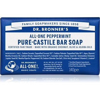 Dr. Bronner’s Peppermint tuhé mýdlo  140 g