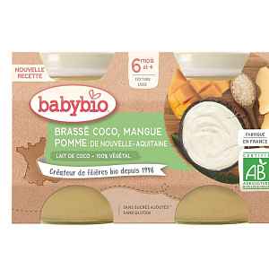 Babybio Brassé z kokosového mléka mango ananas 2x130g