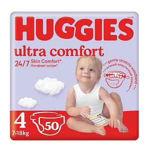 HUGGIES® Pleny jednorázové Ultra Comfort Jumbo 4 (7-18 kg), 50 ks