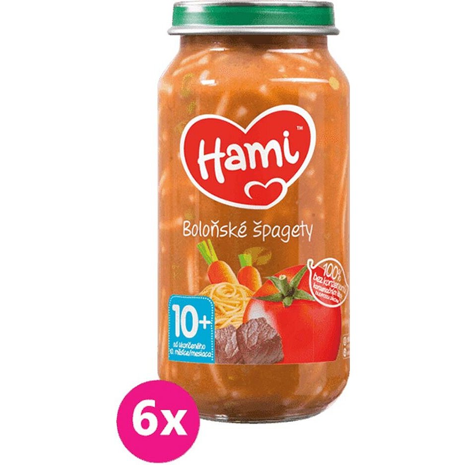 6x HAMI Bolonské špagety (250 g) - mäso-zeleninový príkrm