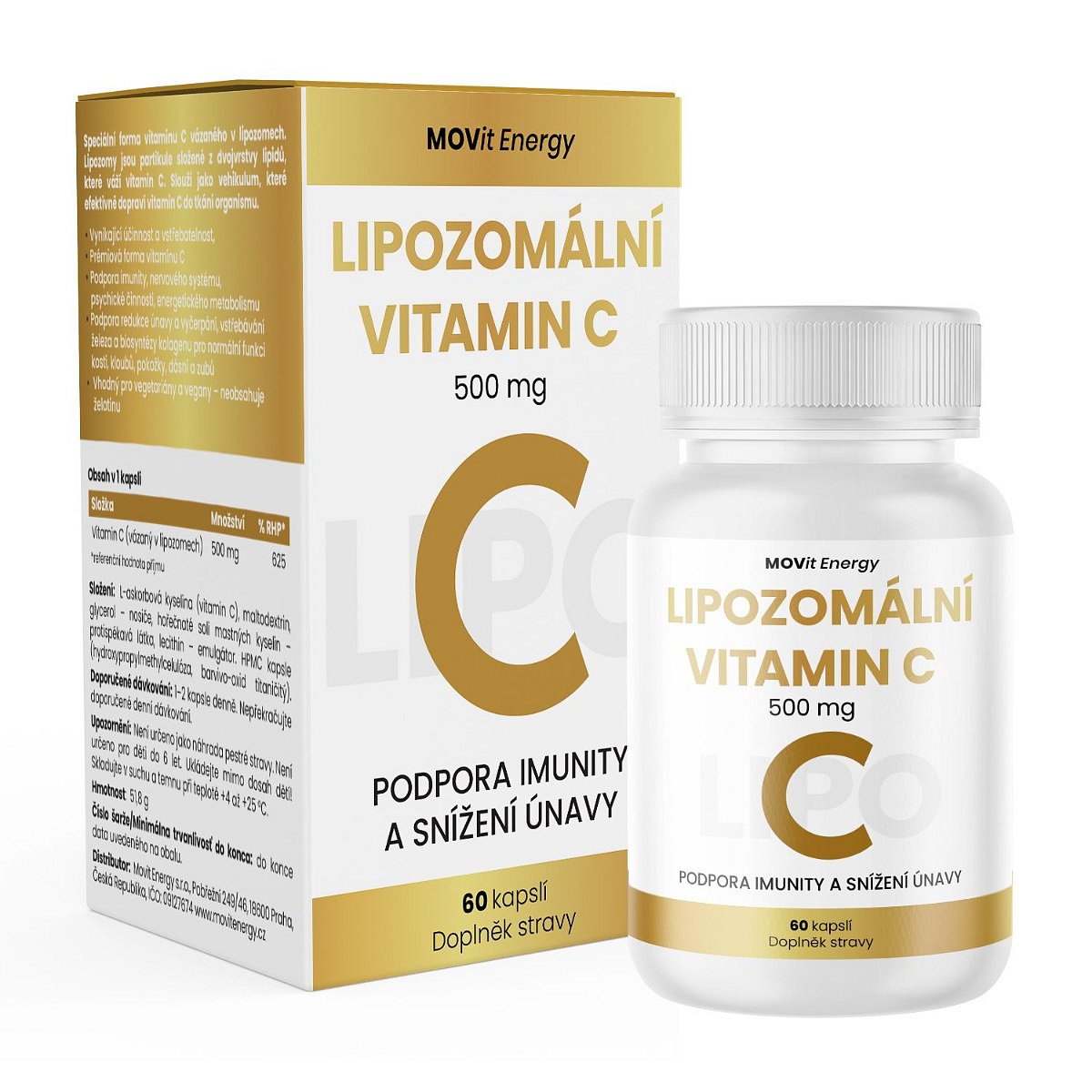 MOVit Energy Lipozomální Vitamin C 500 mg 60 kapslí