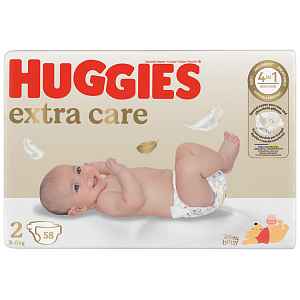 Huggies Extra Care 2, 58 ks