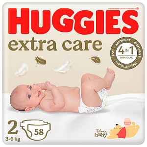 Huggies Extra Care 2, 58 ks